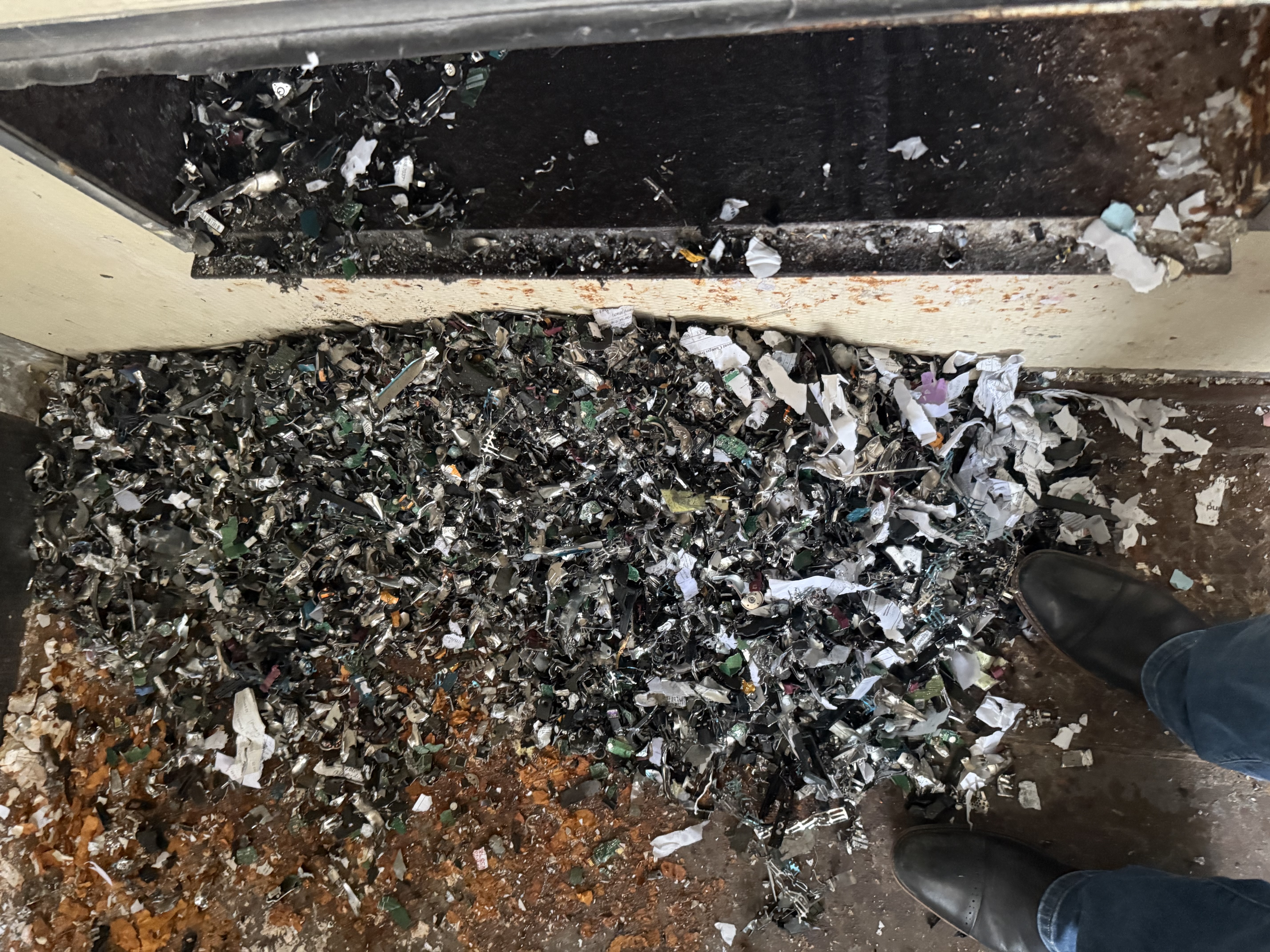 Real Hard Drive Destruction Results - Shredded Electronics Ready for Recycling